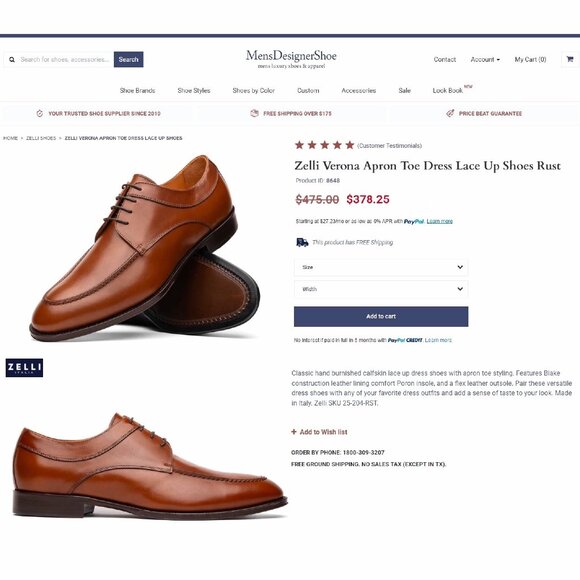 *NIB* $475 Nordstrom ZELLI Italia 9 M Verona Italian Derby Rust * add $15 Trees main image 13